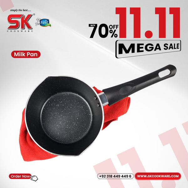 Marble Coated Milk Pan - Black