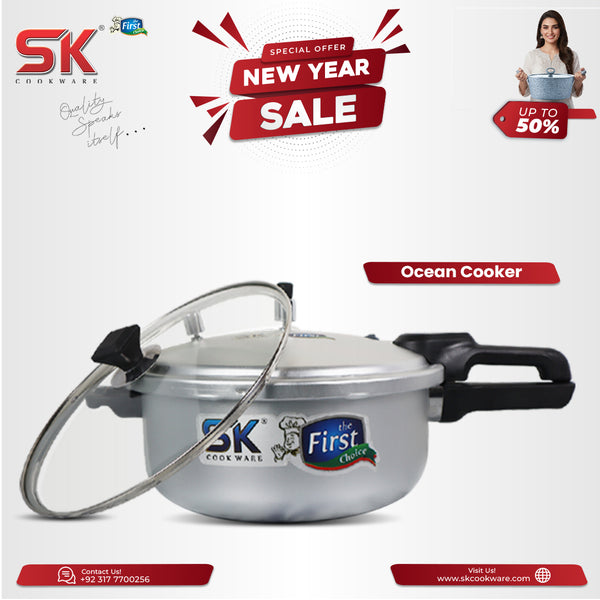 Ocean 2 in 1 Pressure Cooker with Free Glass Lid (Baigona Cooker)