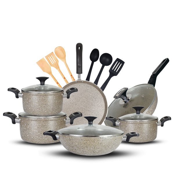 17 Pieces Non Stick Marble Coated Precious Gift Pack Set