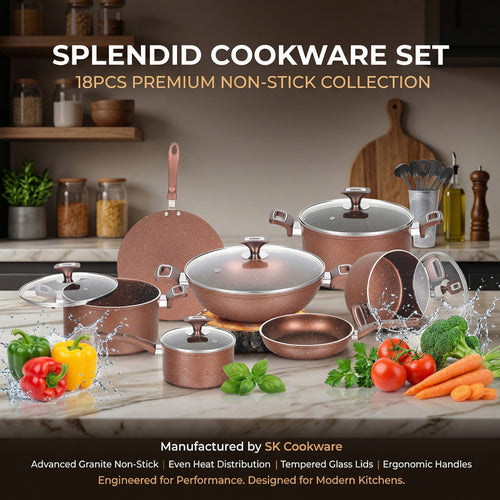 15 Pieces Marble Coated Gift Pack Daisy Light Cookware Set - Skcookware