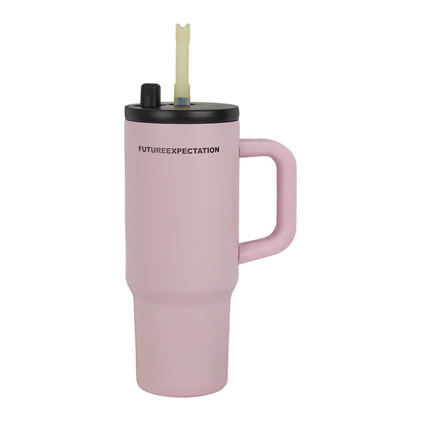 Insulated Stainless Steel Tumbler with Handle & Straw - B14