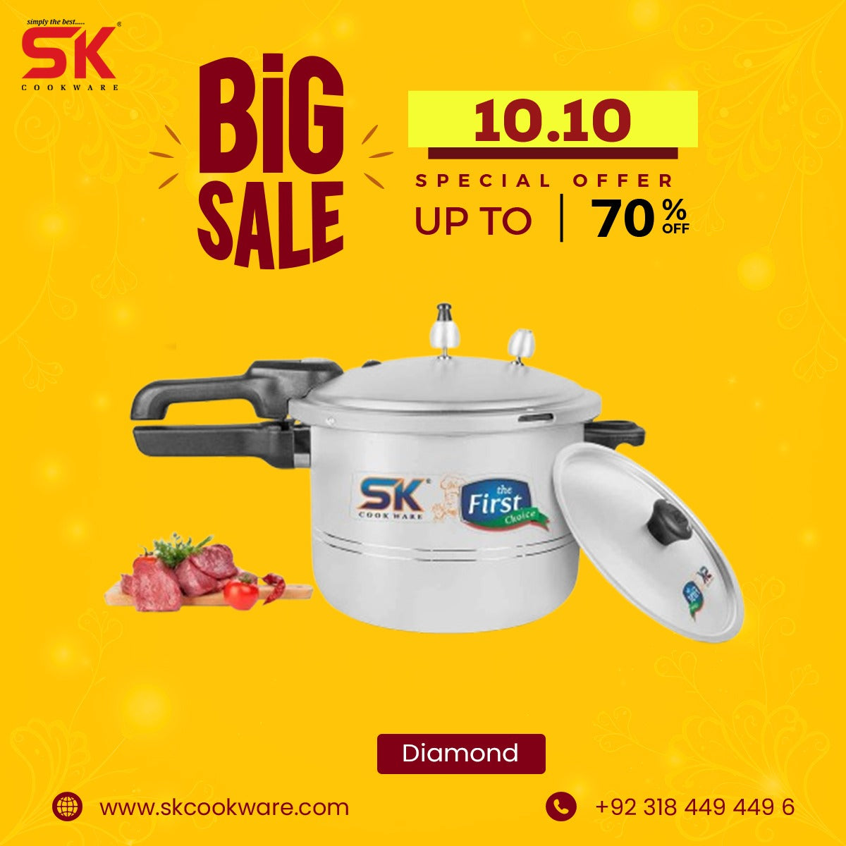 Induction Base Diamond Pressure Cooker 10 Litre Price Diamond