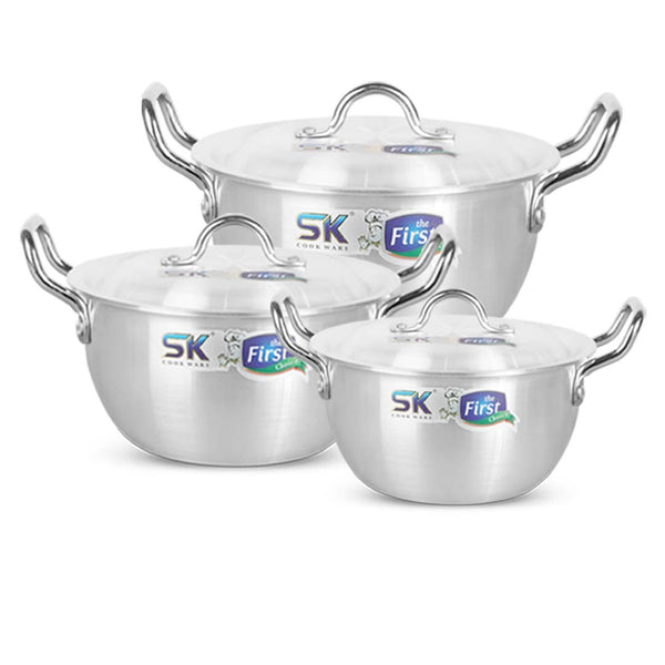 06 Pieces Aluminum Heavy Gauged Metal Finish Casserole Tempo Set 1/3