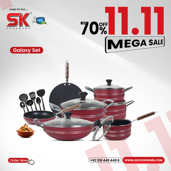 17 Pieces Non-Stick Galaxy Gift Pack Set - Red