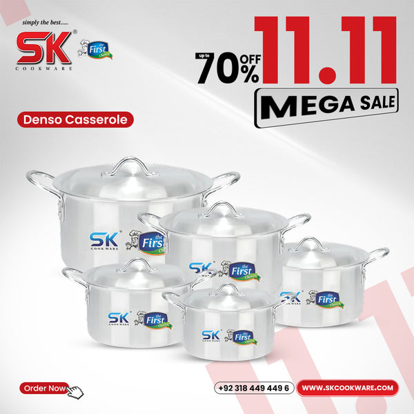 10 Pieces Aluminum Denso Casserole Set - 19 to 28 cm