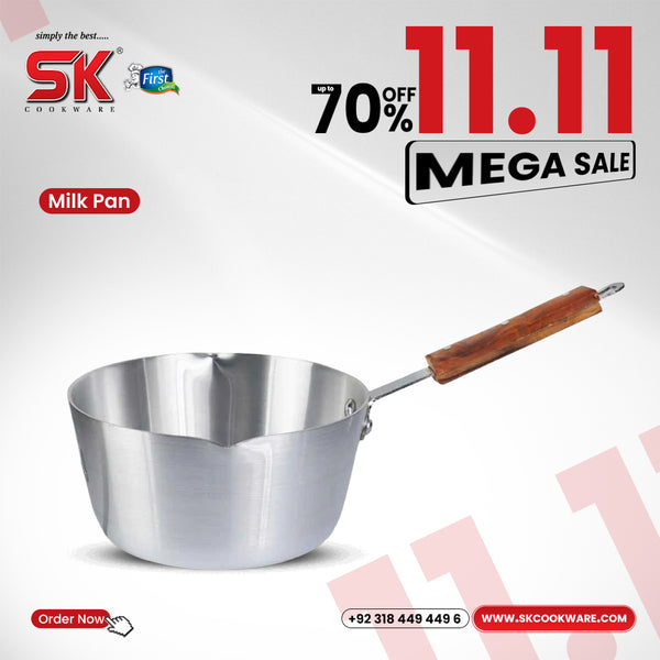 Metal Finish Double Spout Aluminum Milk Pan