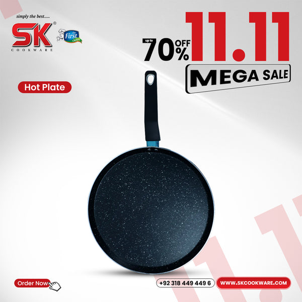 Black Marble Coated Non Stick Hot Plate