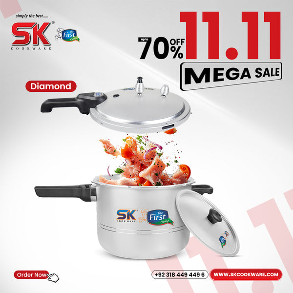 Diamond Pressure Cooker with Anodized Lid