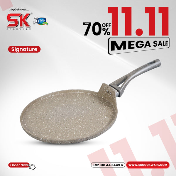 Non Stick Marble Coated Signature Chapati Pan - Beige