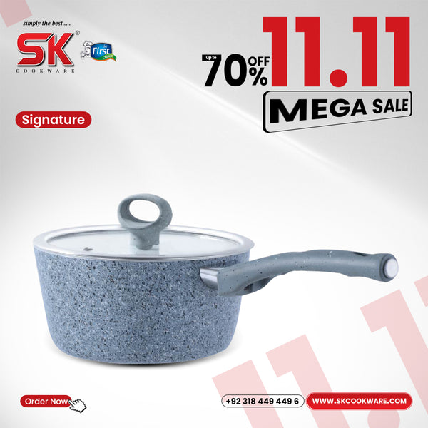 18cm Non Stick Marble Coated Signature Sauce Pan