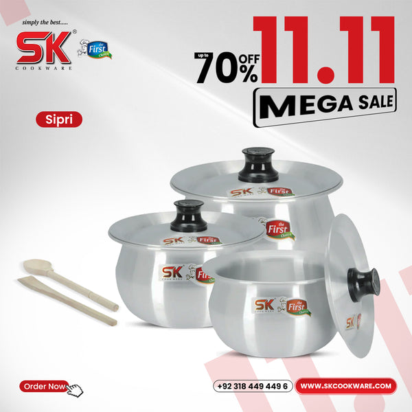 8 Pieces Aluminum Sipri /Casserole Heavy Summer Set 19-23