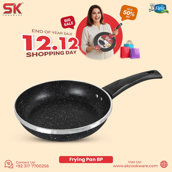 Non Stick Marble Coated Forged Frypan Black