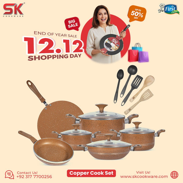 16 Pieces Marble Coating Copper Cook Gift Pack Set