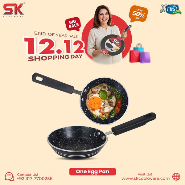 Non Stick Marble Coated Mini One Egg Frying Pan
