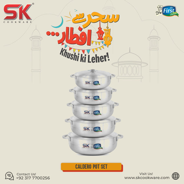 10 Pieces Export Quality Aluminum Metal Finish Cooking Pot / Caldero Pot Set 20/36