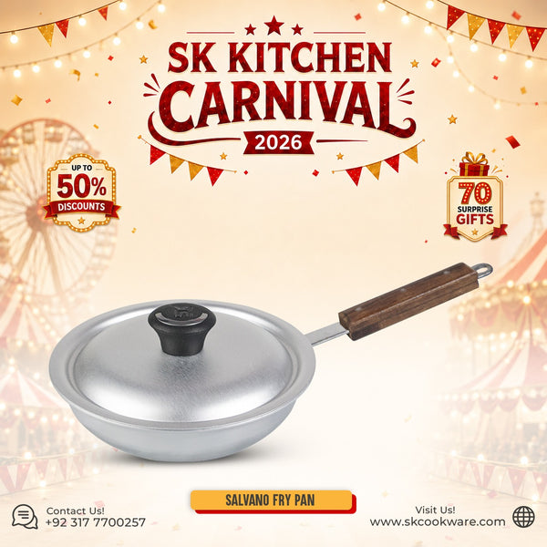 Aluminum Anodized Fry Pan with Lid - Salvano