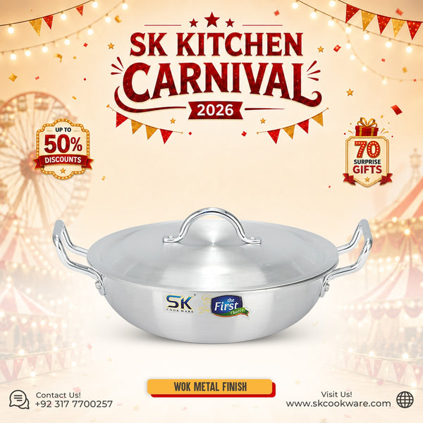 Heavy Guage Aluminum Metal Finish Wok