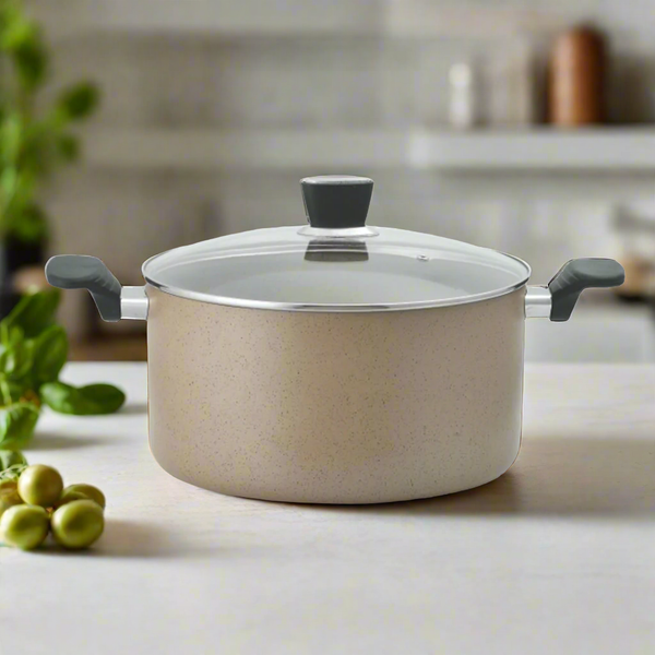 Non Stick Marble Coated Casserole - Cream - Skcookware