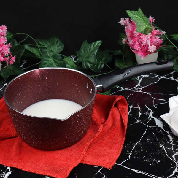 Marble Coated Milk Pan - Maroon - Skcookware