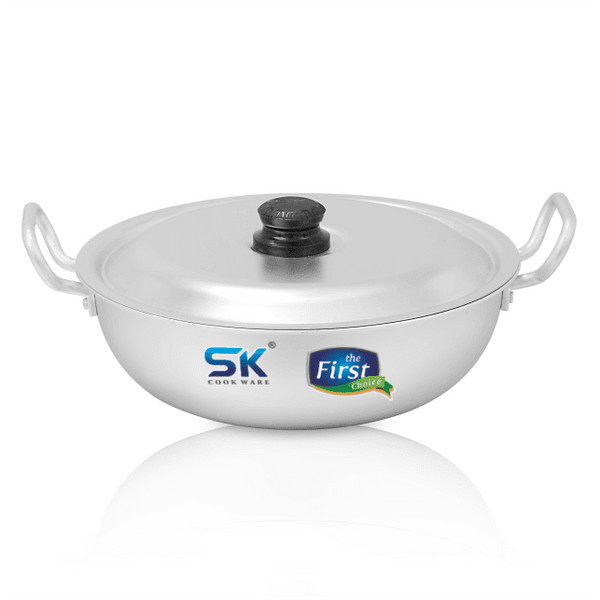 Aluminum Heavy Gauged Anodized Round Wok/Karahi - Skcookware