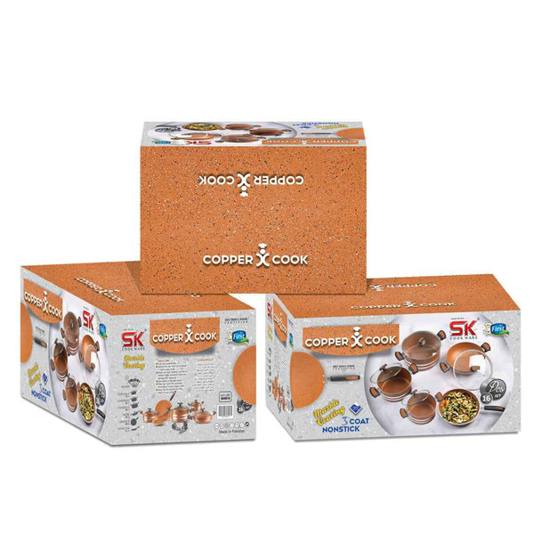 16 Pieces Marble Coating Copper Cook Gift Pack Set - Copper - Skcookware