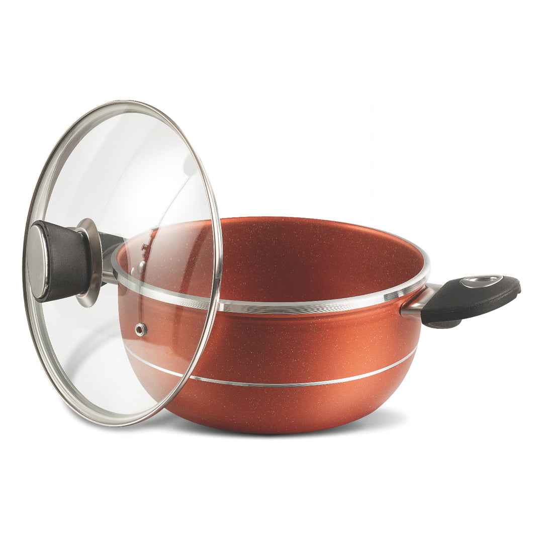 16 Pieces Marble Coated Gift Pack Daisy Cookware Set - Copper - Skcookware