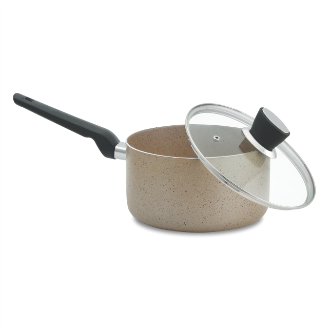 18 Pieces Non Stick Marble Coated Supreme Gift Pack Set Beige - Skcookware