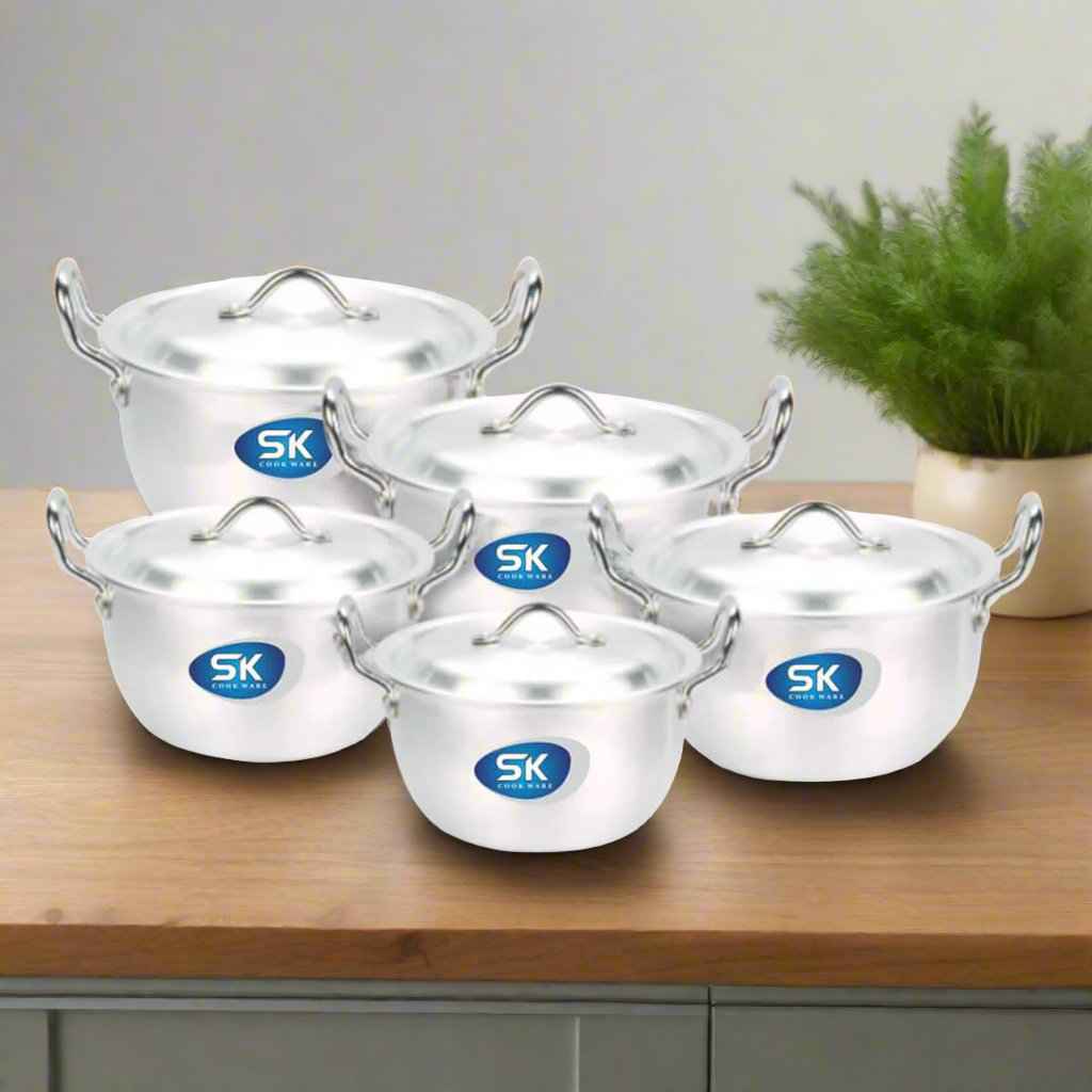10 Pieces Aluminum Heavy Gauged Metal Finish Casserole Tempo Set 2/6 - Skcookware