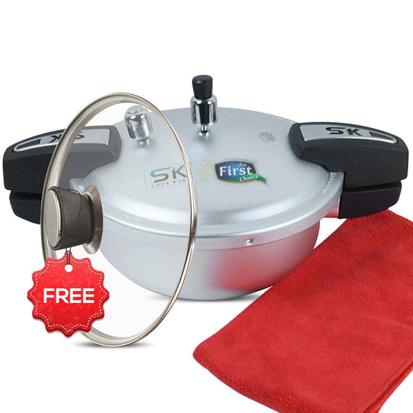 7 Liter 2-in-1 Anodized Zircon Wok Pressure Cooker with Free Glass Lid - Skcookware