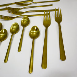 18 Pieces Set of Golden Stainless Steel Spoons