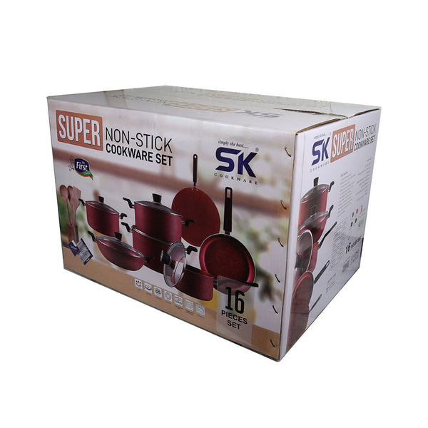 16 Pieces Super Non Stick Marble Coating Gift Pack Set