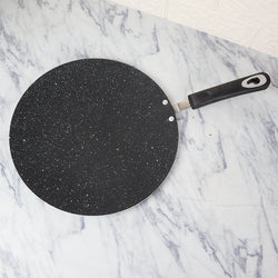 30cm Marble Coated Classic 6G Tawa/ Griddle/ Paratha Pan - Black