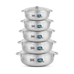 SK Export Quality Cooking Pot / Caldero Pot Set With Aluminum Lid -Metal Finish