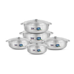 SK Export Quality Cooking Pot / Caldero Pot Set With Aluminum Lid -Metal Finish