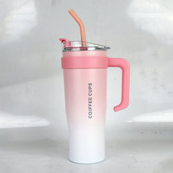 Insulated Stainless Steel Tumbler with Handle & Straw - B1