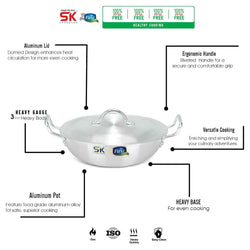 10 Pieces Heavy Gauged Metal Finish Aluminum Wok Gift Set - Skcookware