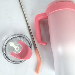 Insulated Stainless Steel Tumbler with Handle & Straw - B1