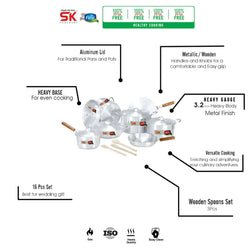 15 Pieces Aluminum Plum Gift Pack Set - Skcookware