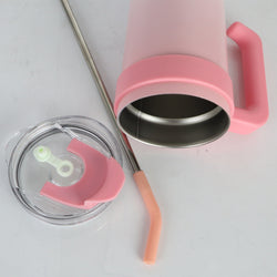 Insulated Stainless Steel Tumbler with Handle & Straw - B1