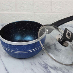 16 Pieces Marble Coated Gift Pack Daisy Cookware Set - Blue - Skcookware