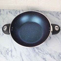 16 Pieces Marble Coated Gift Pack Daisy Cookware Set - Blue - Skcookware