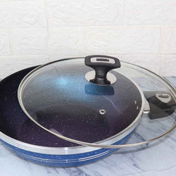 16 Pieces Marble Coated Gift Pack Daisy Cookware Set - Blue - Skcookware