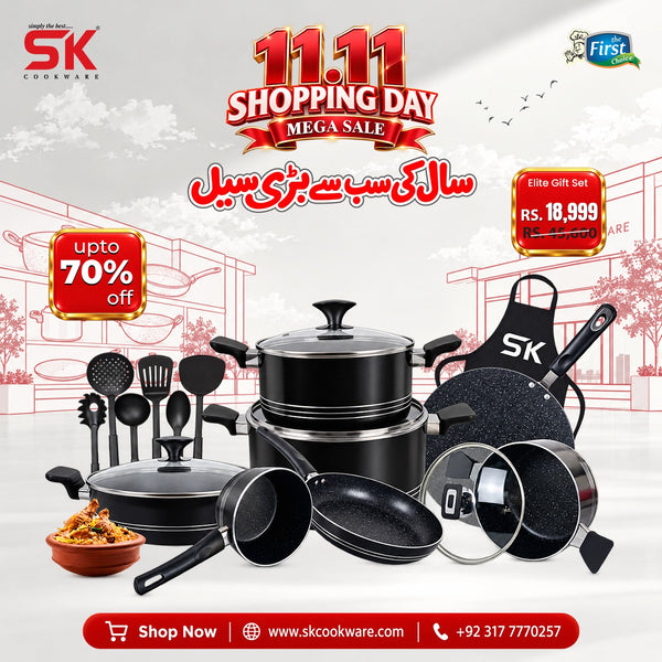 16 Pieces Non-Stick Marble Coat Elite Gift Pack Set