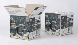 16 Pieces Non Stick Daffodil Gift Pack Set Gray Wooden Texture Handle - Skcookware