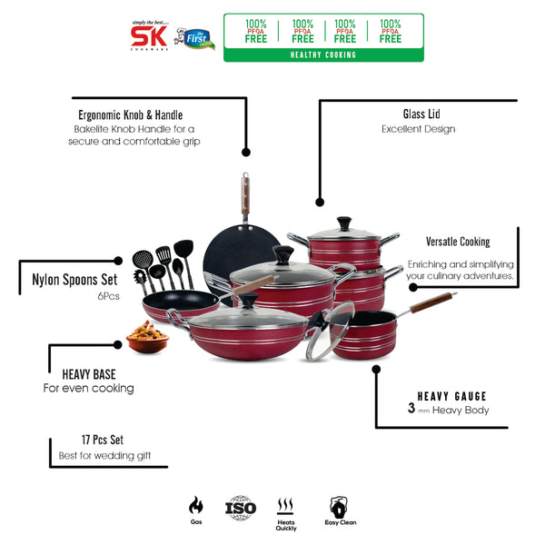 17 Pieces Non-Stick Galaxy Gift Pack Set - skcookware