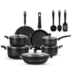 15 Pieces Non-Stick Indigo Gift Pack Set - Black - Skcookware