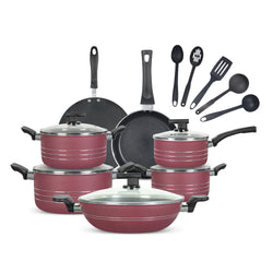 17 Pieces Non-Stick Indigo Gift Pack Set - Maroon