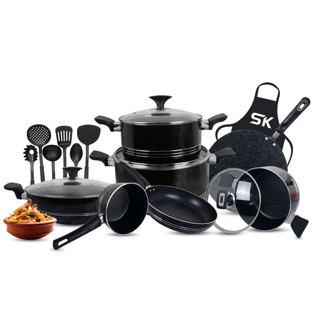 17 Pieces Non-Stick Marble Coat Elite Gift Pack Set