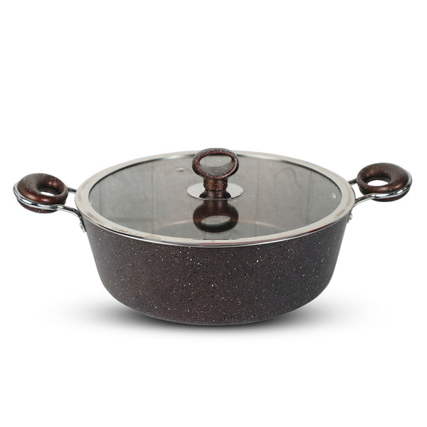 28cm Non Stick Marble Coated Signature Wok (Karahi) - Chocolate