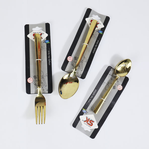 18 Pieces Set of Golden Stainless Steel Spoons - 14 Gauged